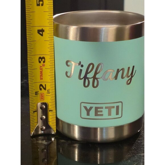 Yeti Engraved Tiffany Blue Stainless Tumbler Snowflake Design 10Oz Seafoam - Picture 11 of 11